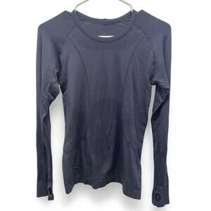 Smoke blue long sleeve athletic top
